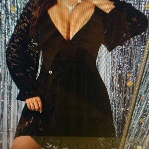 Party Elegant Lace Ruffle Sleeve Dress